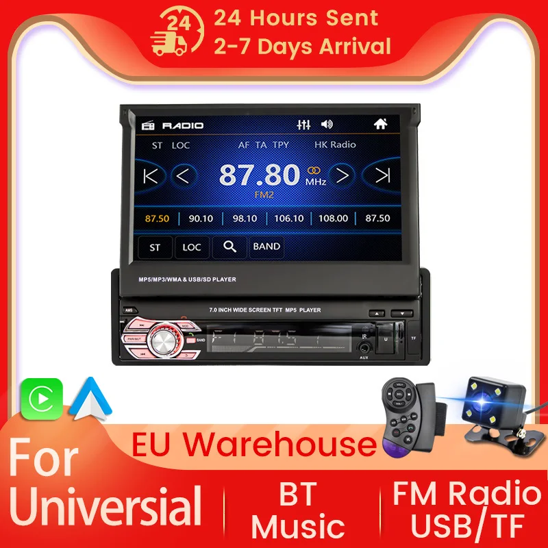 Автомагнитола 9601S с выдвижным сенсорным экраном 7 дюймов MP5 SD FM USB | Автомобили и