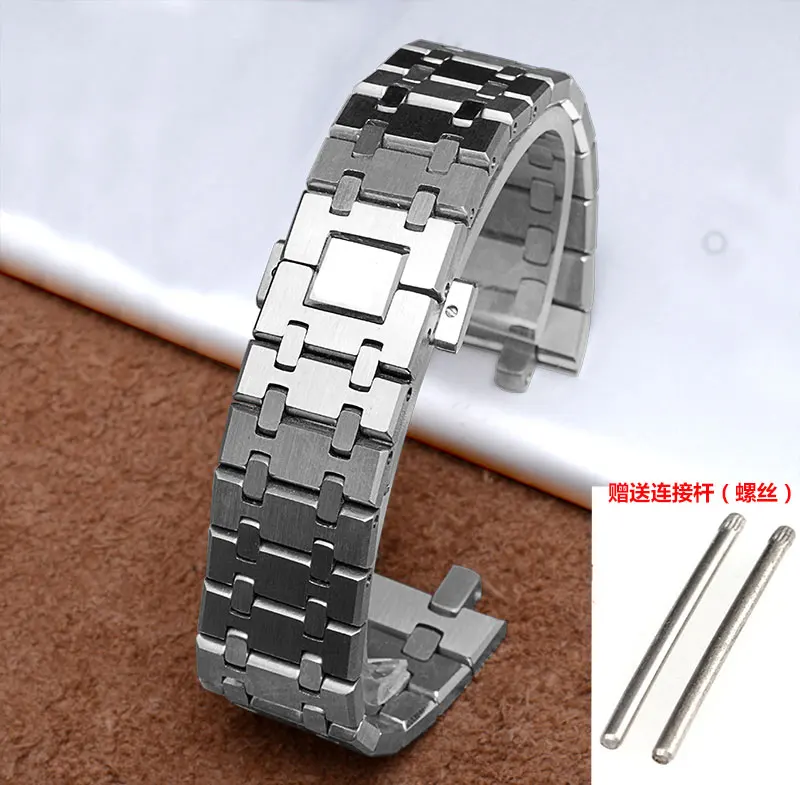 Top Grade Watchband 21mm 26mm Men women Solid Stainless Steel Bracelet For AP ROYAL OA Strap Folding Buckle With Engraving Logo | Наручные