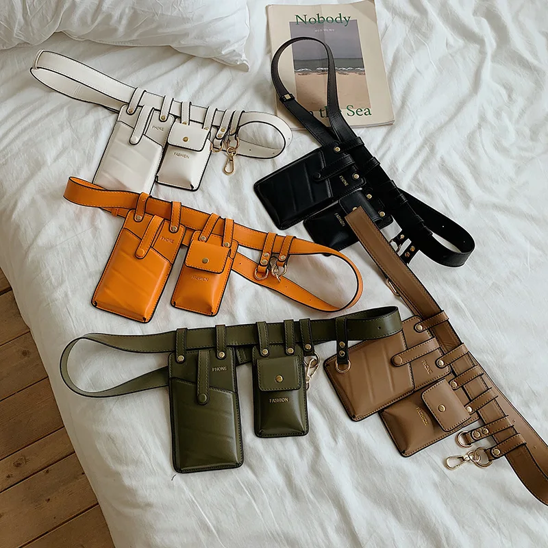 

Mini Waist Bely Bags Gift PU Women Phone Bag Crossbody Pouch Fanny Pack Girl Fashion Packs Small White Shoulder Strap Chest Begs