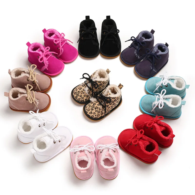 New Snow Baby Booties Shoes Baby Boy Girl Shoes Crib Shoes Winter Warm Cotton Anti-slip Sole Newborn Toddler First Walkers Shoes