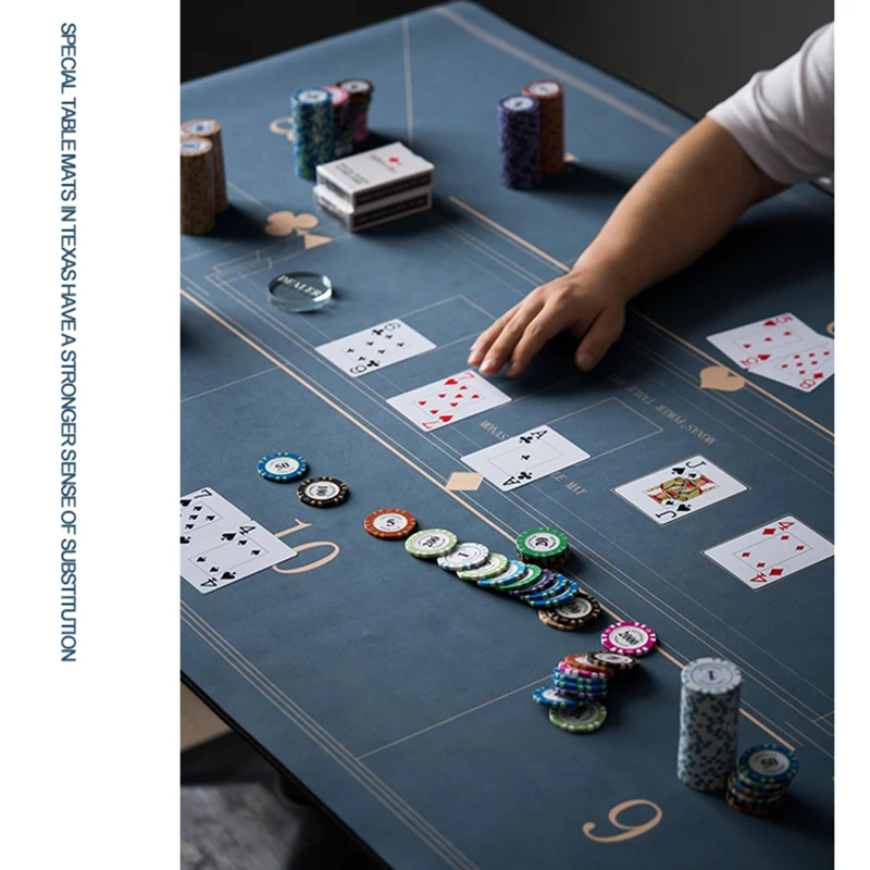 Customizable Texas Holdem Pokers Tablecloth Suede Rubber Deluxe Table Cloth Printing Casino Board Games Mat Home Gaming Desk Pad poker table mat