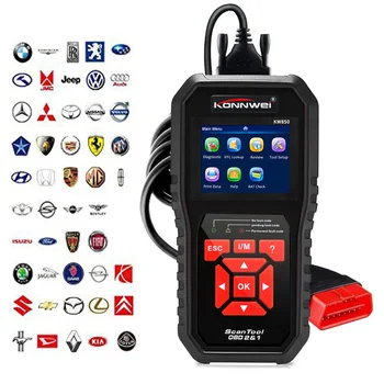 Профессиональный сканер KW850 OBD2, автомобильный диагностический сканер, считыватель кодов OBDII, Автомобильный сканер кодов, инструмент для диа... Профессиональный сканер KW850 OBD2, автомобильный диагностический сканер, считыватель кодов OBDII, Автомобильный сканер кодов, инструмент для диа...