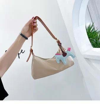 

France Elagant Soft PU Leather Textured Bag 2020 New Style Fashion WOMEN'S Bag Baguette Shoulder Bag Women's Summer Armpit Bag