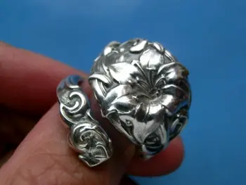 

American classic jewelry 925 sterling silver hundred years good romantic lily auspicious live ring
