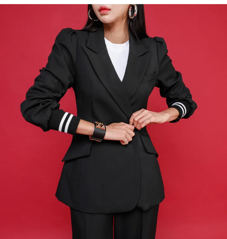Women's new two-piece autumn and winter temperament commuter slim suit jacket casual fashion OL professional pants suit