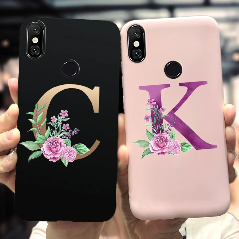 Чехол для Xiaomi Mi A2 lite 5 84 дюйма модный матовый чехол-накладка с 26 буквами и цветами