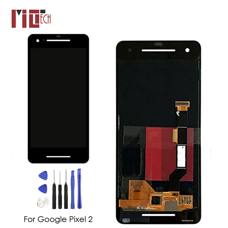 

LCD Display For Google Pixel 2 Touch Screen Digitizer LCD Display For Nexus S2 Assembly Replacement 5.0" Black No Frame+Tools