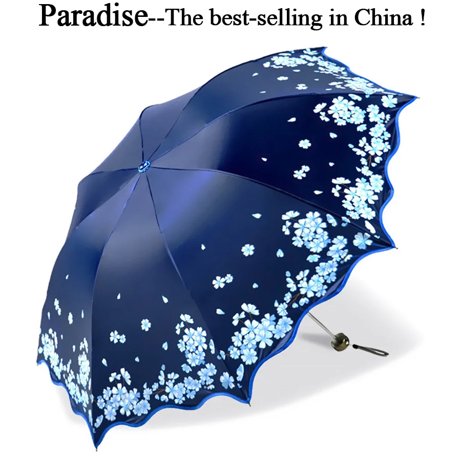 Цветочный зонтик, женский складной китайский модный легкий антиуф-Зонтик для девочек, качественные детские зонтики, дождевые женские