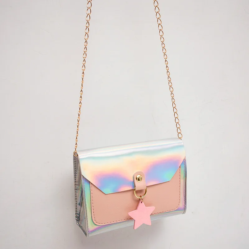 

Summer Small Bag Women's 2018 New Style INS Super Fire Laser Bag Mini CHIC Chain Versatile Shoulder Square Sling Bag
