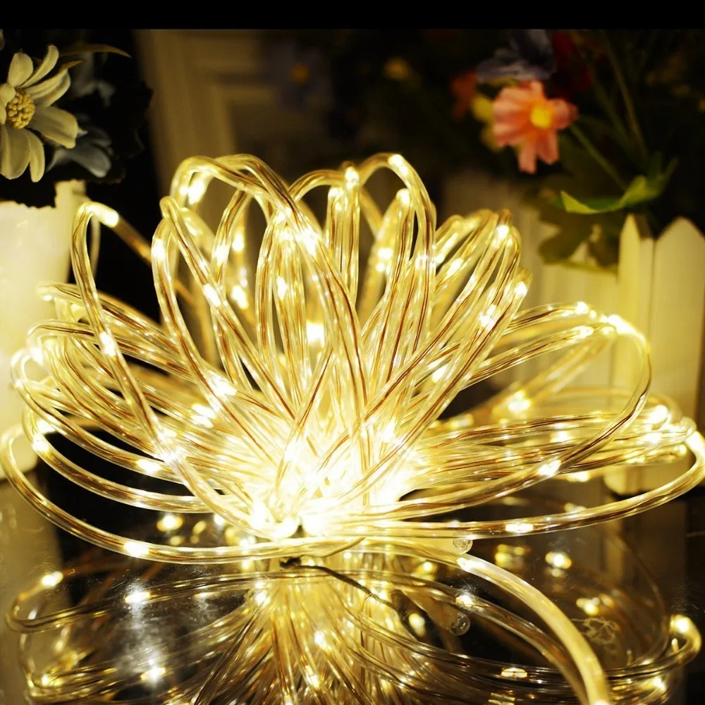 8 Mode LED Outdoor Solar Lamps LEDs Solar String Lights Fairy Holiday Christmas Party Garlands Solar Garden Waterproof Lights