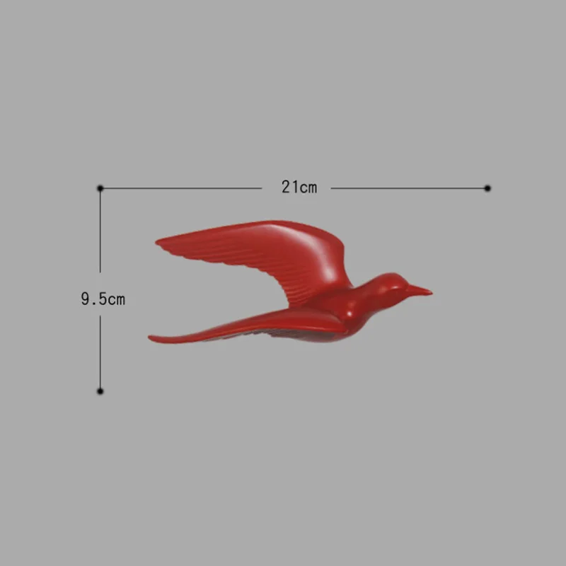 Red A Европейский Креативный резиновый Настенный 3D орнамент в виде чайки, птицы, Настенная Наклейка для гостиной, телевизора, фоновое украшение, подвеска в виде животного - Цвет: Red A