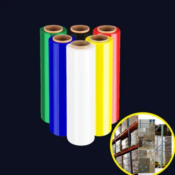 

Color Stretch Film Antistatic Industrial Logistics Transport PE Plastic Sticky Wire Drawing Winding Package Goods Tray Wrapped