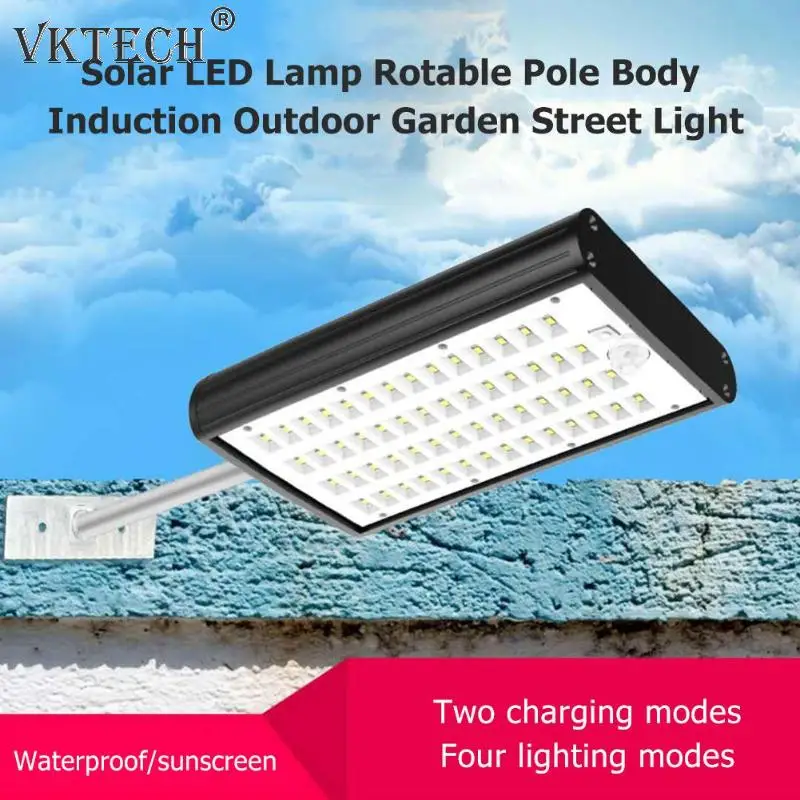 56LED Солнечная лампа Rotable Pole индукция тела открытый сад уличный светильник IP65 Водонепроницаемый солнечной энергии usb зарядка настенный светильник