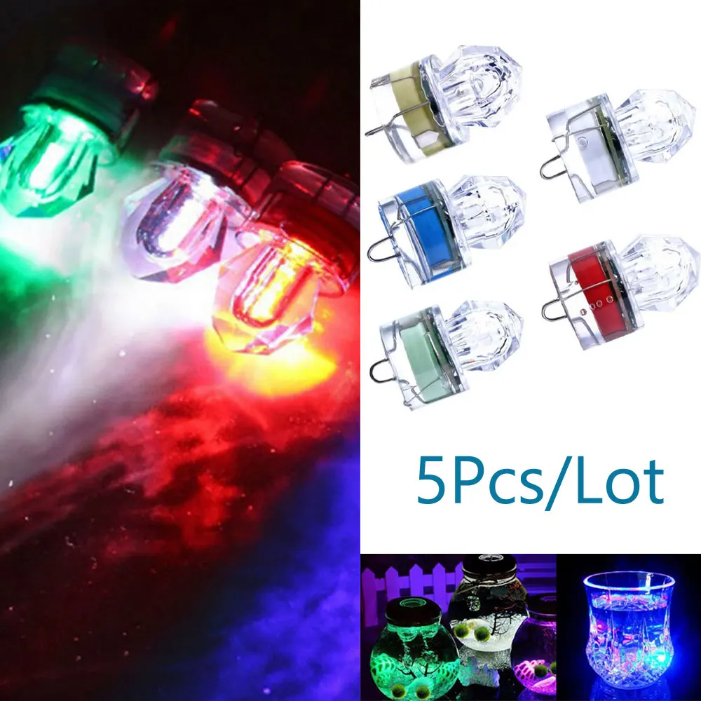 5Pcs/lot Mini LED Waterproof Fishing Bait Light Artificial Diamond LED Deep Drop Underwater Lure Light Flash Fishing Bait Lamp fishing lures set artificial hard bait bionic fishing lure minnow bait swimbait crankbait lures