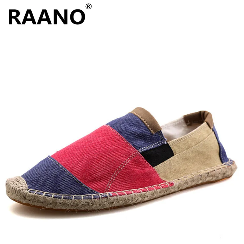Alpargatas de tela de retales para hombre, zapatos sin cordones, mocasines de lona a la moda, color para verano - AliExpress Calzado