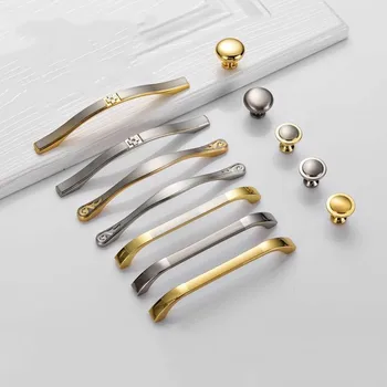 Modern Door Handles Kitchen Cabinet Knobs and Handles Silver Furniture Hardware Wardrobe Cupboard Handle Gold Drawer Pulls