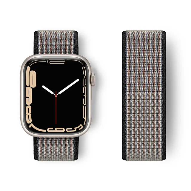 Nylon Strap for Apple Watch Band Series 765 45mm 41mm44mm 40mm  Smartwatch Watchband Belt Sport Bracelet on iWatch 4 3 42mm 38mm Lava color