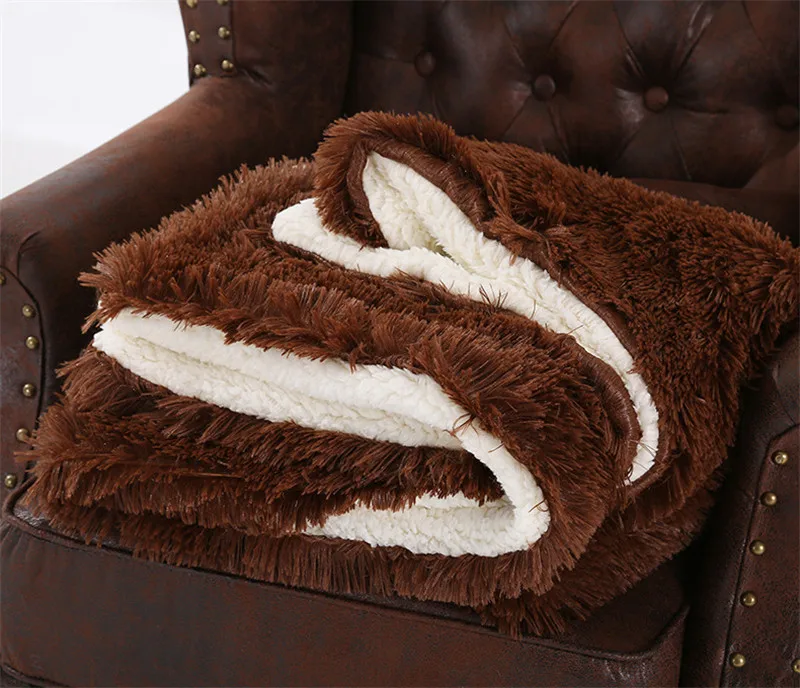 Супер мягкий длинный лохматый меховой плед из искусственного меха Теплый элегантный уютный с пушистым плед с искусственной меховой подкладкой кровать диван одеяло подарок