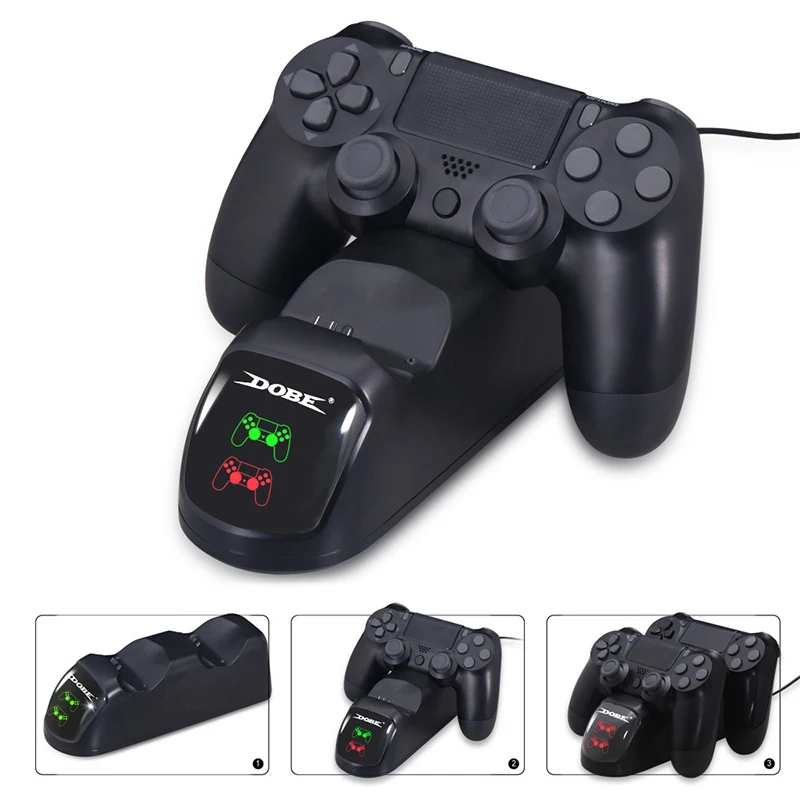 

Controller Charger Dock Station LED Dual USB Charging Stand for PS4 Controller Charger Dock for for Sony Playstation 4 Dualshock