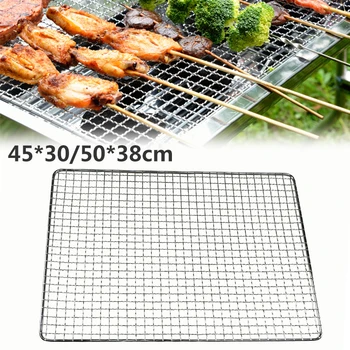 

BBQ Barbecue Grill Mat Stainless Steel Replacement Mesh Wire Net Non-stick Grilling Mesh Mat OutdoorCook BBQ Accessories