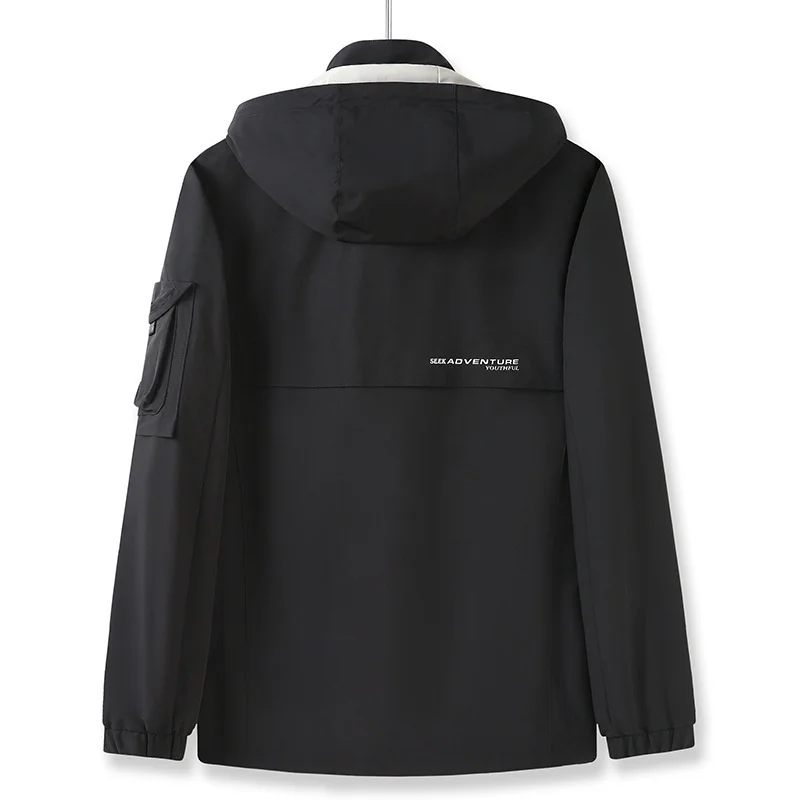 Autumn Windproof Waterproof Jacket Men's Outdoor Mountain Climbing Fishing Loose Large Size Tooling Windbreaker Casual Coat