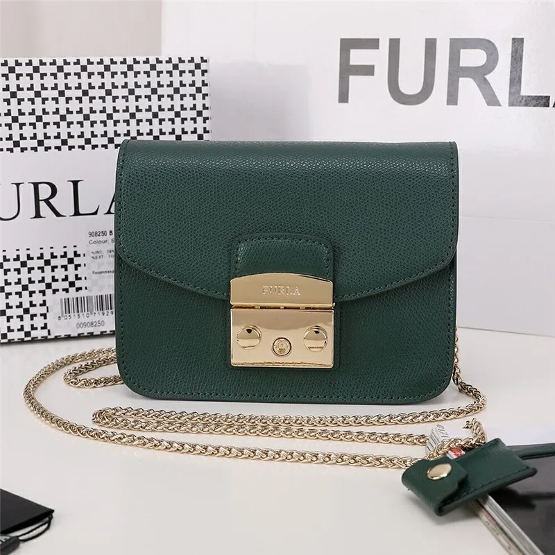 Оригинальные женские сумки FURLA, высококачественные женские кожаные сумки Furla, темно-зеленый цвет, размер S, 16,5 см x 12 см x 8 см - Color: 1