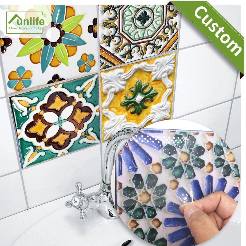 Funlife Изготовленный На Заказ 10/15/20/25/30 см ПВХ PortoTraditional Плитки Стикеры самоклеящиеся обои мебель DIY настенные TS034