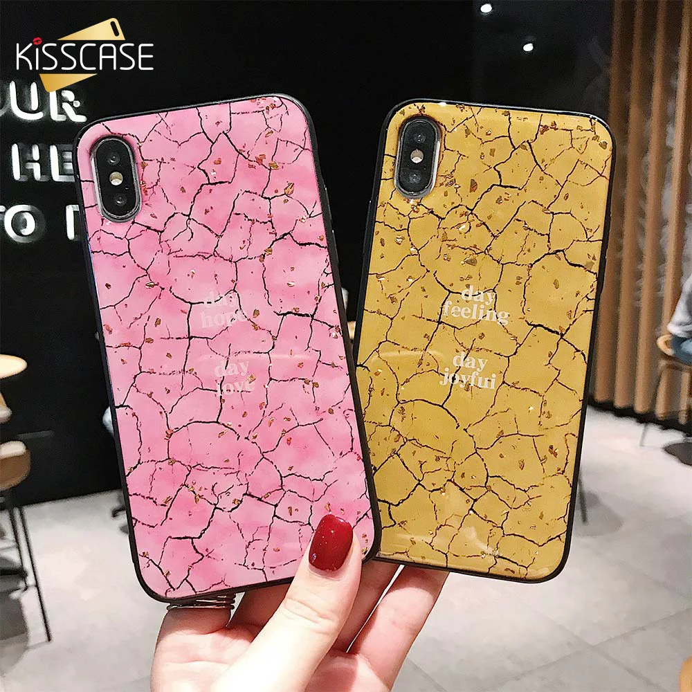 KISSCASE Crack Phone Case For iPhone X XR XS 10 8 7 6 6S Hard PC MAX Plus Covers Soft TPU Cases Capa |