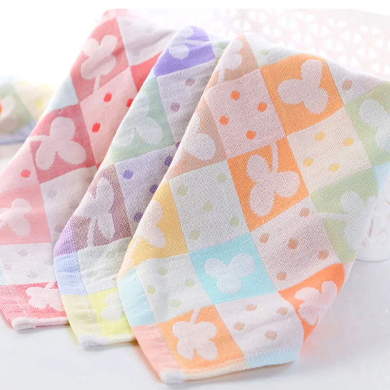 Cartoon Cotton Towels Soft Baby Towel Handkerchief for Infant Kid Children Feeding Bathing Face Washing 25*25cm AD0444