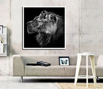 

Lion And Lioness Poster art Canvas painting Print Poster Home Decor No Frame