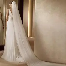 Элегантные свадебные аксессуары 3 метра два слои, свадебная фата белая слоновая кость простая Фата для невесты с гребнем свадебная фата горячая распродажа