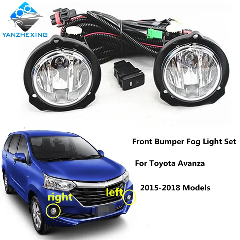 Brand New High-Quality Front Bumper Fog Light Set with Bulb H16 12V 19W Fog Lamp Wiring&Switch For Toyota Avanza