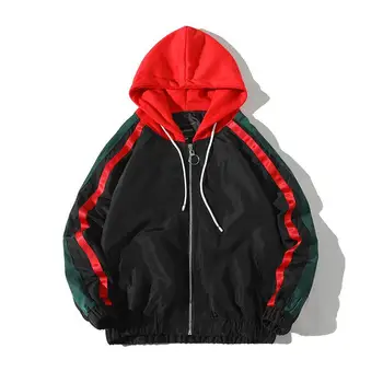 

2020 New Windbreaker Hooded Jackets Men Oversize Hip Hop Brand Tracksuit Jacket Fashion Casual Streetwear Man