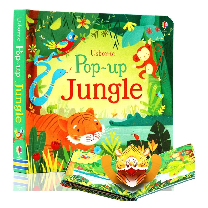 

Usborne POP UP Jungle English Educational 3D Flap Picture Books Baby Learn English Forest Word Children Kids Reading Book