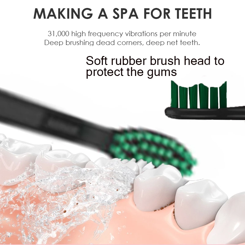 Electric Toothbrush USB Rechargeable Adult Waterproof Automatic 6 Mode Oral Clean Tooth Brush Electric Toothbrush USB Rechargeable Adult Waterproof Automatic 6 Mode Oral Clean Tooth Brush