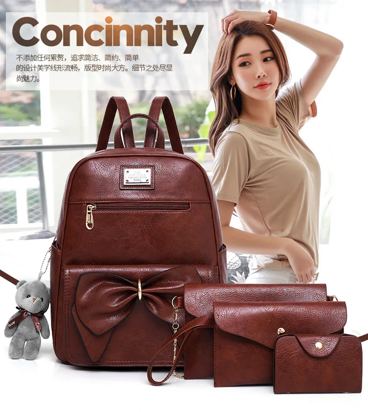 

2019 New Style Backpack Retro Versatile Casual STUDENT'S Backpack Shoulder Bag Fashion Multi-Purpose Different Size Bags