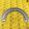 185x120x2 Middle semicircle dial dividing measuring ruler with hole goniometer Stainless steel decorative plate 1