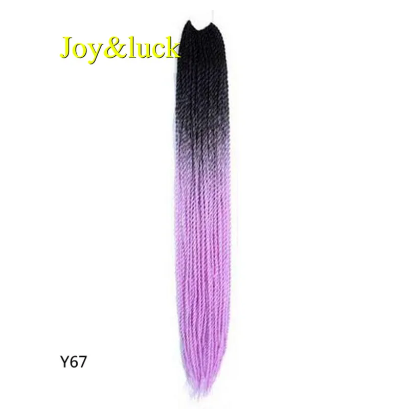 Joy& luck 24 дюйма Сенегальские закрученные крючком косички 30 прядей синтетические волосы для наращивания плетение волос - Цвет: Y67