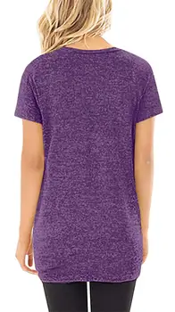 

Women Casual Short Sleeve Tunic Tops Solid Color & Tie Dye Blouse Polyester Cashmere