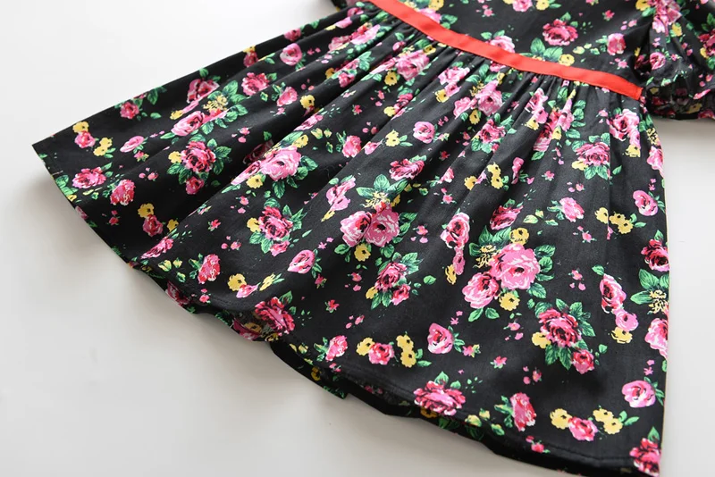 LOVE DD& MM/платья для девочек г. Новая детская одежда платье с короткими рукавами, круглым вырезом и цветочным рисунком детская одежда для девочек