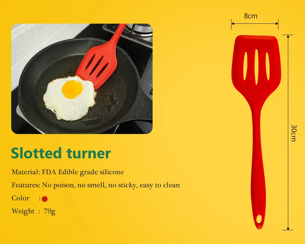 Антипригарный силиконовый набор кухонной посуды красный Тернер венчик лопатка пищевая щетка термостойкие Кухонные гаджеты набор инструментов для приготовления пищи