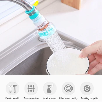 

Household Easy Install Bathroom Nozzle Kitchen Tap Sprayer 360 Degree Rotating Attachment Purifier Faucet Water Filter Universal