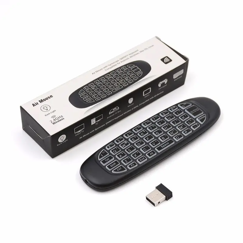 C120 RGB 7 подсветка Fly Air Mouse беспроводная клавиатура с подсветкой 2 4G дистанционное
