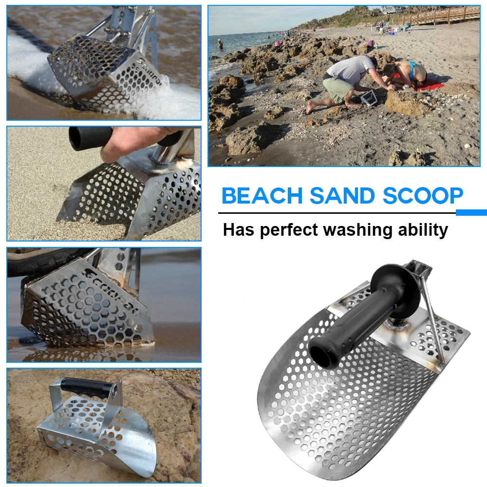 Kkmoon Beach Sand Scoop With Handle Metal Detecting Tool Stainless Steel Detector Fast Sifting Metal Detector Industrial Metal Detectors Aliexpress