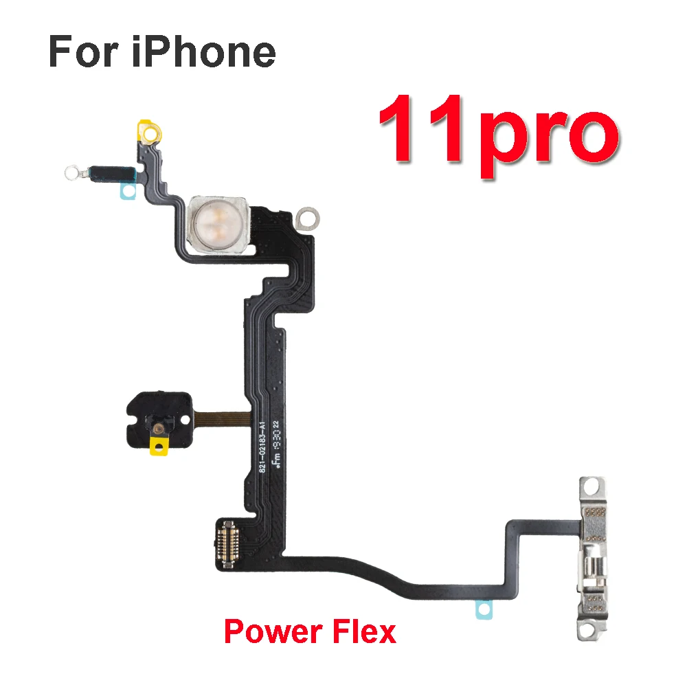 Power Flex with Metal Holder For iPhone X XR XS XS MAX 11 12 mini Por Max Mute Switch Power Volume Button Flex Repair Parts 1pcs