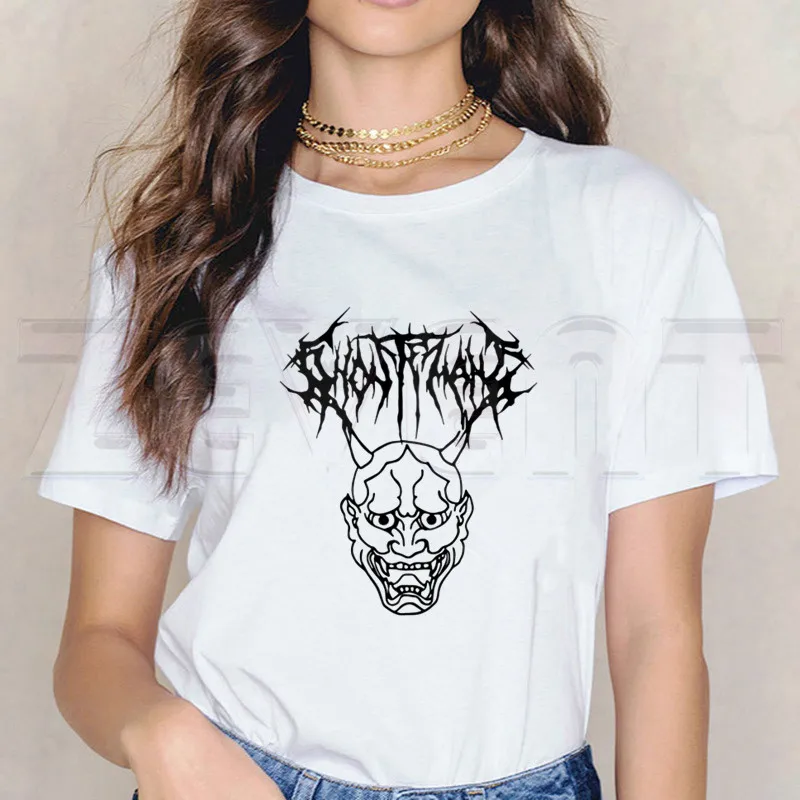 Женские футболки с коротким рукавом Ghostemane летние повседневные металлическим