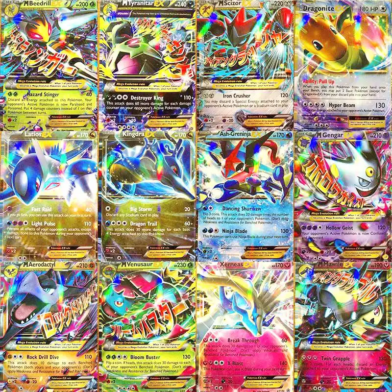60pcs Box Takara Tomy Pokemon Cards Ex Mega Booster Box English Trading Battle Shining Game Card Top Loaded List Gift Kids Toys Game Collection Cards Aliexpress