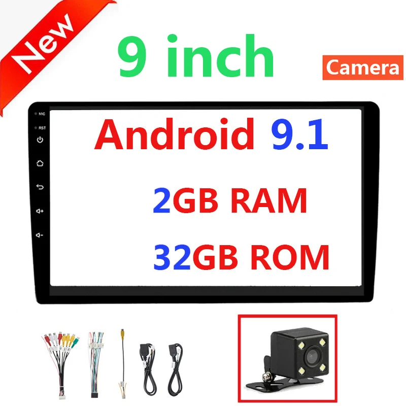 9in 2 32 Cam 9/10. 1 дюймов Android 9,1 2+ 16 автомобильный Радио плеер 2 Din Авторадио Авто стерео радио Wifi FM Bluetooth стерео 2Din Gps 45 - Цвет: 9in 2 32 Cam