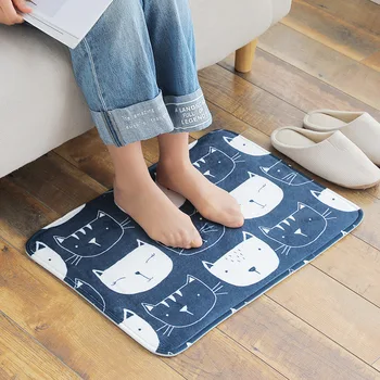 

Cartoon Non-slip Mat Home Non-slip Soft Carpet Kitchen and Bathroom Rebound PEVC Bottom Sponge Mat Woven 100% Polyester Adults