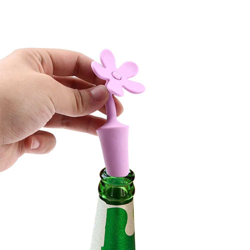 1 шт Силиконовая пробка для бутылки вина в форме цветка, кухонная пробка для вина и шампанского, консервационная Крышка для пива, крышки для напитков
